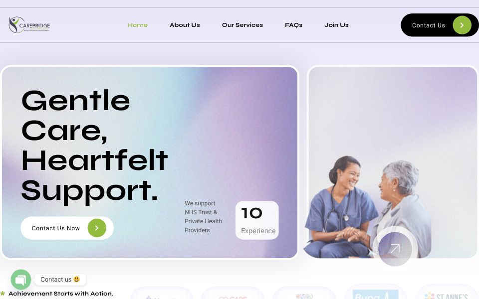 Care Bridge - website screenshot