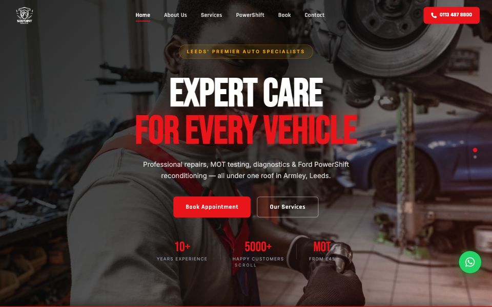 Six Point Motors - website screenshot