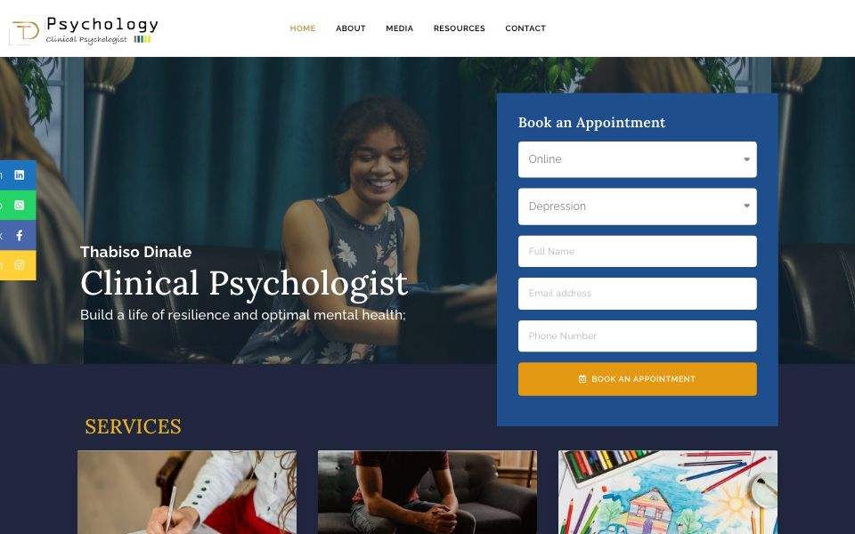 TD Psychology - website screenshot